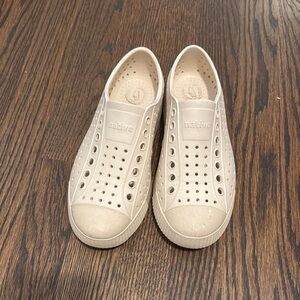 Native Cream Slip-On Sneakers with Perforated Design